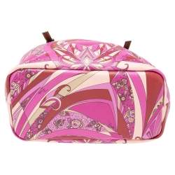 Emilio Pucci Multicolor Printed Coated Canvas And Leather Open Tote
