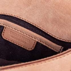 Pre Owned Emilio Pucci Beige Leather and Suede Metal Flap Chain Crossbody Bag