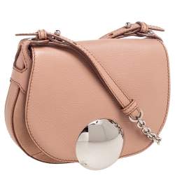 Pre Owned Emilio Pucci Beige Leather and Suede Metal Flap Chain Crossbody Bag