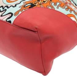 Emilio Pucci Multicolor Printed Canvas and Leather Baguette Bag