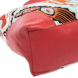 Emilio Pucci Multicolor Printed Canvas and Leather Baguette Bag