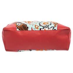 Emilio Pucci Multicolor Printed Canvas and Leather Baguette Bag
