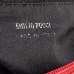 Emilio Pucci Multicolor Printed Canvas and Leather Baguette Bag