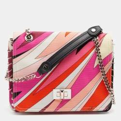 Emilio Pucci Multicolor Canvas Marquise Shoulder Bag