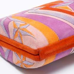 Emilio Pucci Multicolor Suede Patchwork Box Clutch