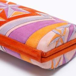 Emilio Pucci Multicolor Suede Patchwork Box Clutch