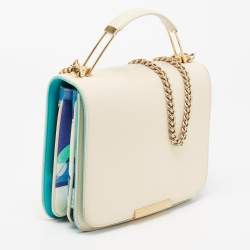 Emilio Pucci Multicolor Leather and Canvas Newton Shoulder Bag