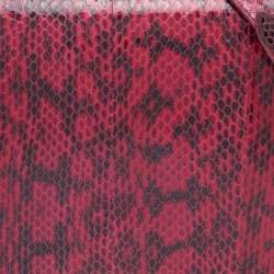 Pre Owned Emilio Pucci Pink/Black Snakeskin Leather Newton Top Handle Bag