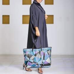 Emilio Pucci Multicolor Printed Coated Canvas and Leather Tote