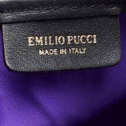 Emilio Pucci Multicolor Printed Coated Canvas and Leather Tote