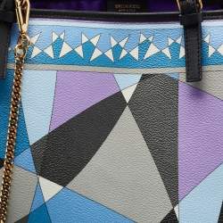 Emilio Pucci Multicolor Printed Coated Canvas and Leather Tote
