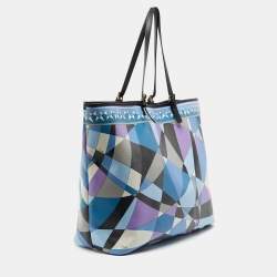 Emilio Pucci Multicolor Printed Coated Canvas and Leather Tote