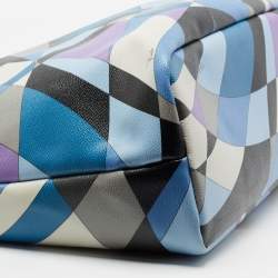 Emilio Pucci Multicolor Printed Coated Canvas and Leather Tote