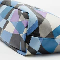 Emilio Pucci Multicolor Printed Coated Canvas and Leather Tote