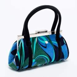 Emilio Pucci Multicolor Printed Velvet Frame Satchel