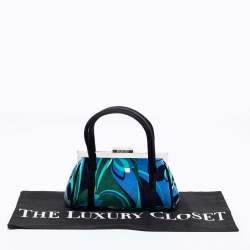 Emilio Pucci Multicolor Printed Velvet Frame Satchel