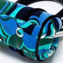 Emilio Pucci Multicolor Printed Velvet Frame Satchel