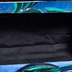 Emilio Pucci Multicolor Printed Velvet Frame Satchel