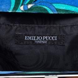 Emilio Pucci Multicolor Printed Velvet Frame Satchel