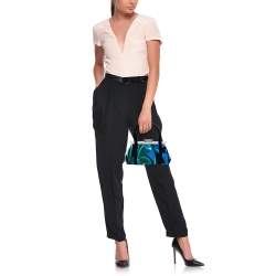 Emilio Pucci Multicolor Printed Velvet Frame Satchel