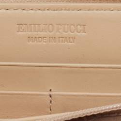Emilio Pucci Multicolor Printed Patent Leather Zip Around Wallet