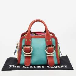 Emilio Pucci Multicolor Leather And Canvas Satchel