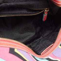 Emilio Pucci Multicolor Leather And Canvas Satchel