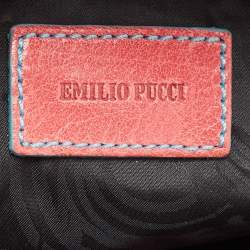 Emilio Pucci Multicolor Leather And Canvas Satchel
