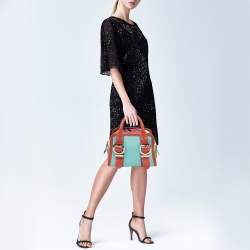 Emilio Pucci Multicolor Leather And Canvas Satchel
