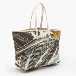 Pre Owned Emilio Pucci Multicolor Printed Nylon and Leather Tote