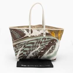 Pre Owned Emilio Pucci Multicolor Printed Nylon and Leather Tote