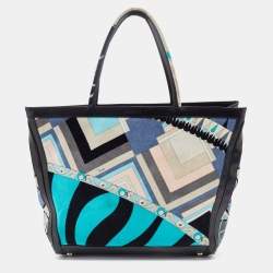 Emilio Pucci Multicolor Velvet and Leather Tote