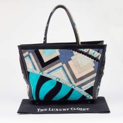 Emilio Pucci Multicolor Velvet and Leather Tote