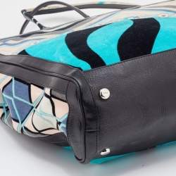 Emilio Pucci Multicolor Velvet and Leather Tote