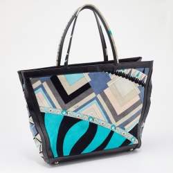 Emilio Pucci Multicolor Velvet and Leather Tote