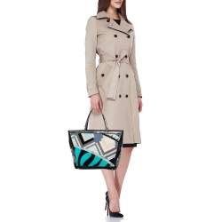 Emilio Pucci Multicolor Velvet and Leather Tote