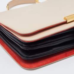 Emilio Pucci Beige Leather Flap Top Handle Bag