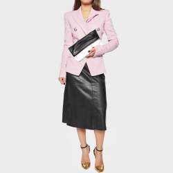 Emilio Pucci Black/White Leather Foldover Clutch