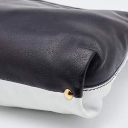 Emilio Pucci Black/White Leather Foldover Clutch