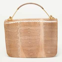 Emilio Pucci Brown Karung Leather Newton Shoulder Bag
