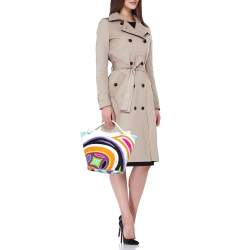 Emilio Pucci Multicolor Printed Velvet and Leather Hobo