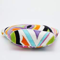 Emilio Pucci Multicolor Printed Velvet and Leather Hobo