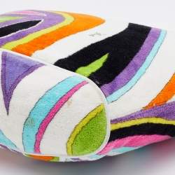 Emilio Pucci Multicolor Printed Velvet and Leather Hobo