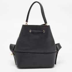 Emilio Pucci Black Leather Bonita Bucket Bag