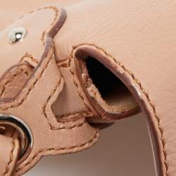 Pre Owned Emilio Pucci Light Pink Leather Metal Flap Chain Crossbody Bag