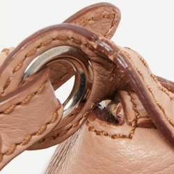 Pre Owned Emilio Pucci Light Pink Leather Metal Flap Chain Crossbody Bag