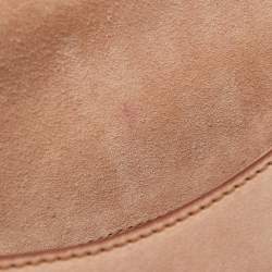 Pre Owned Emilio Pucci Light Pink Leather Metal Flap Chain Crossbody Bag