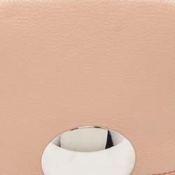 Pre Owned Emilio Pucci Light Pink Leather Metal Flap Chain Crossbody Bag