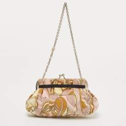 Emilio Pucci Multicolour Printed Vevet and Satin Bow Chain Clutch