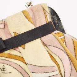Emilio Pucci Multicolour Printed Vevet and Satin Bow Chain Clutch